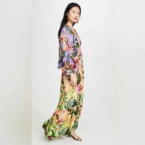 NWOT Farm Rio Amazonian Rainforest Ombré Maxi Dress - Picture 2 of 10